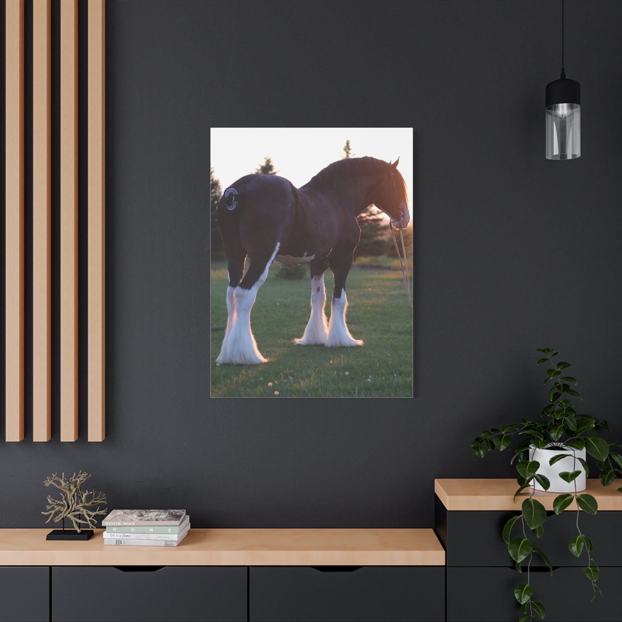 Clydesdale Horse Sunset Matte Canvas Print — Stretched Wall Art ("Print it your way")
