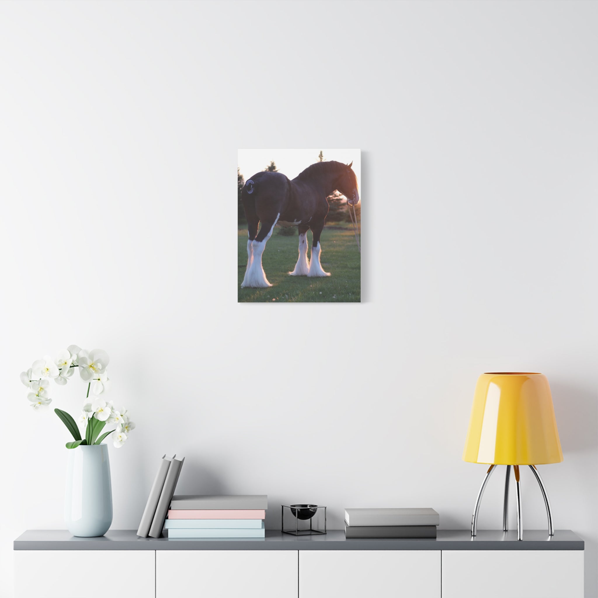 Clydesdale Horse Sunset Matte Canvas Print — Stretched Wall Art ("Print it your way")