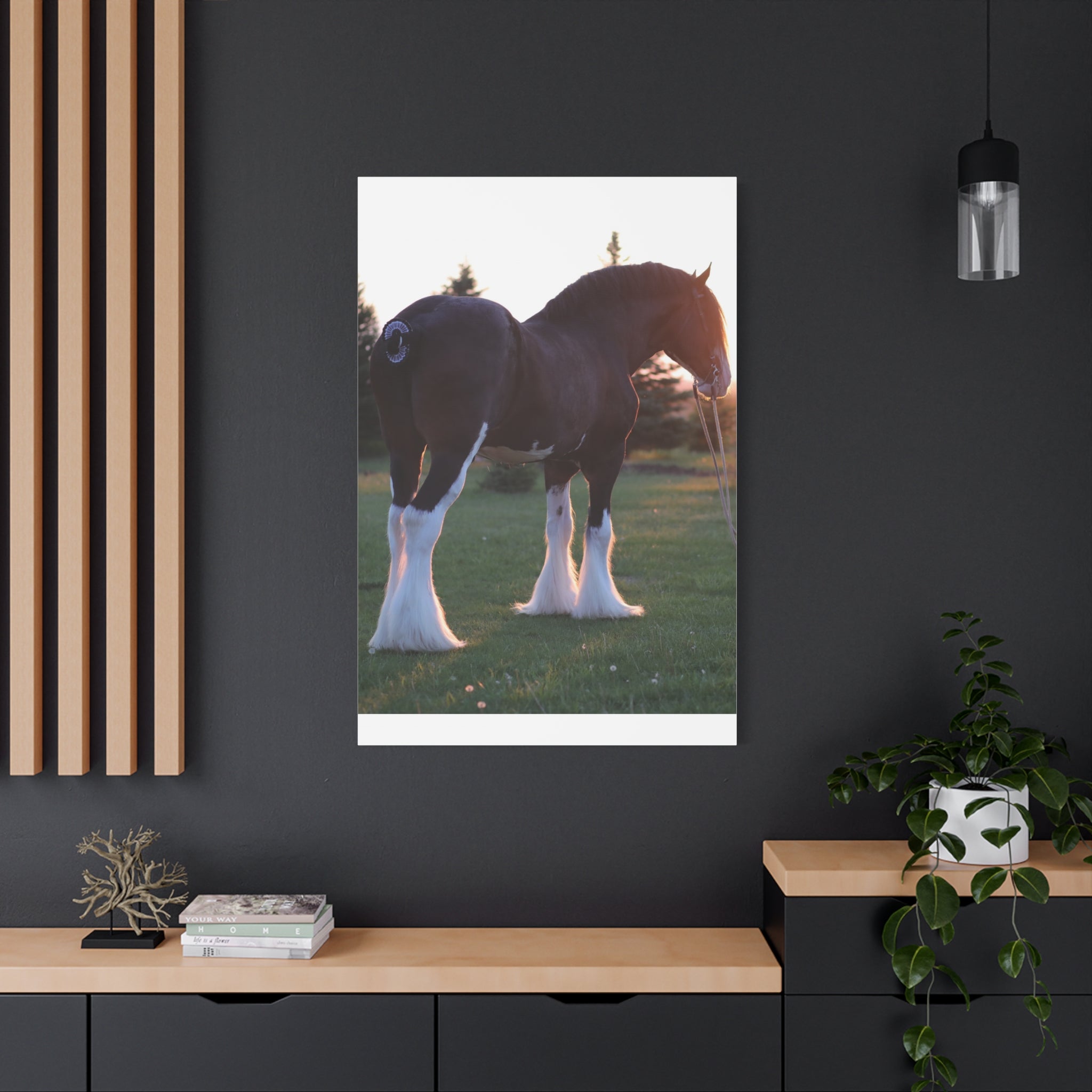 Clydesdale Horse Sunset Matte Canvas Print — Stretched Wall Art ("Print it your way")