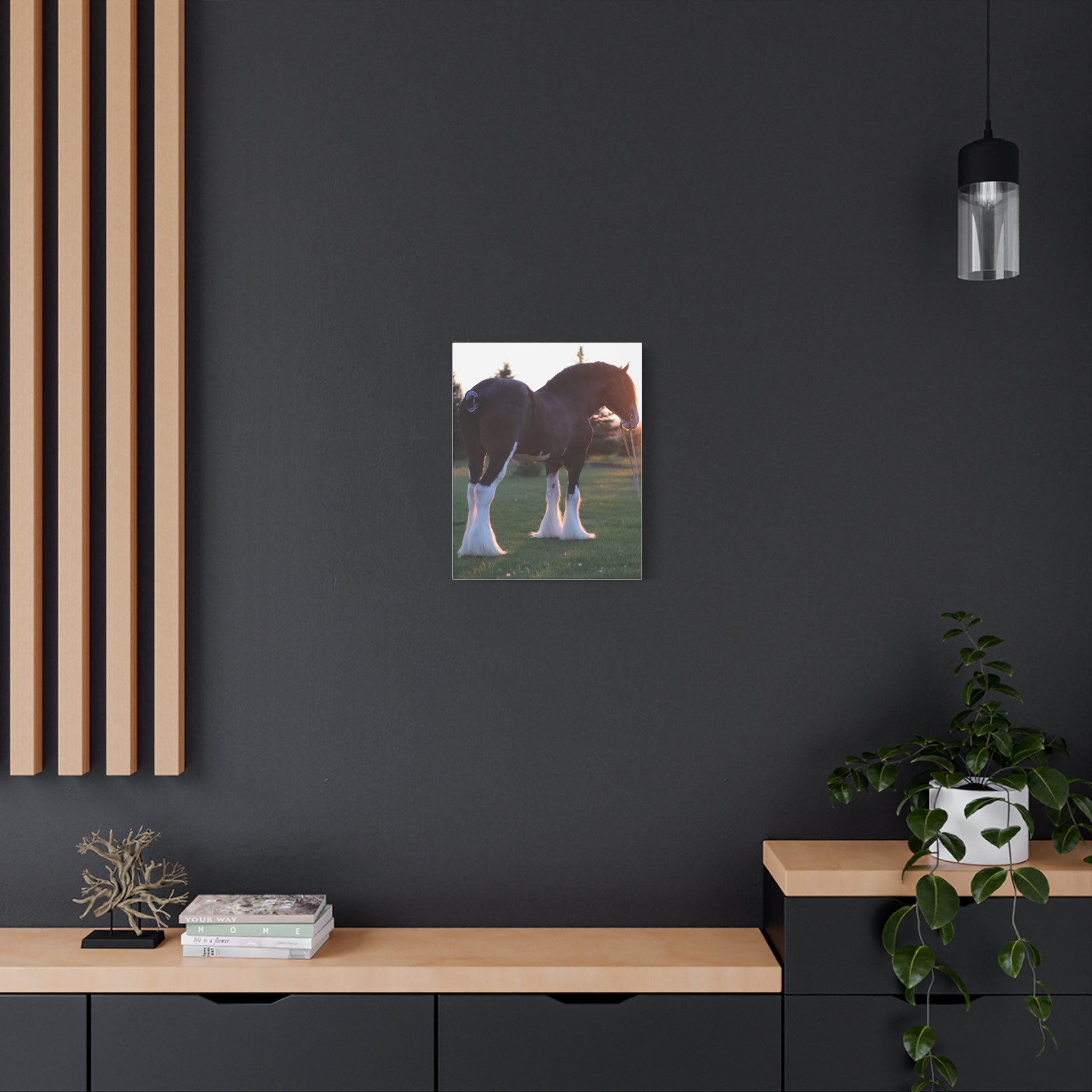 Clydesdale Horse Sunset Matte Canvas Print — Stretched Wall Art ("Print it your way")