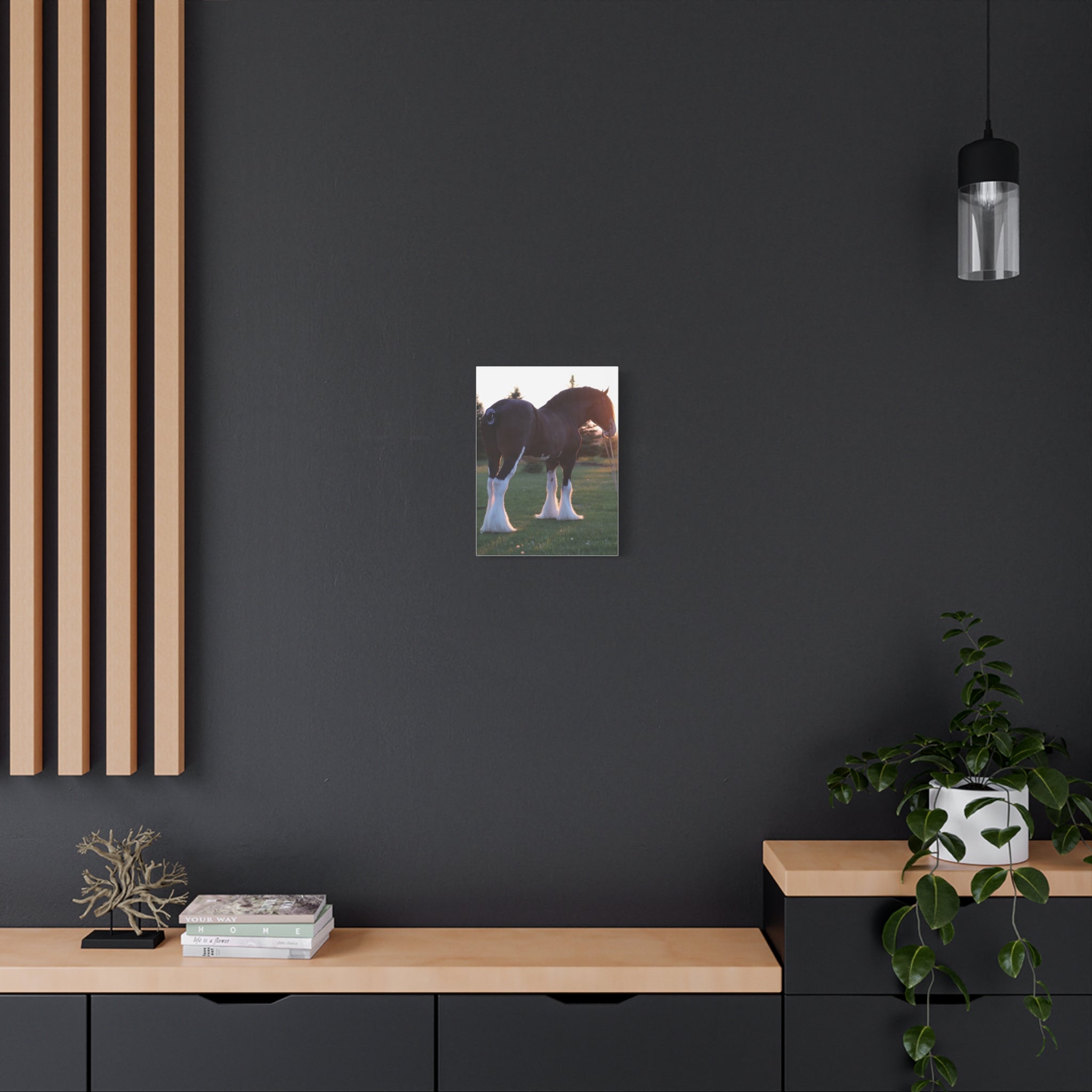 Clydesdale Horse Sunset Matte Canvas Print — Stretched Wall Art ("Print it your way")