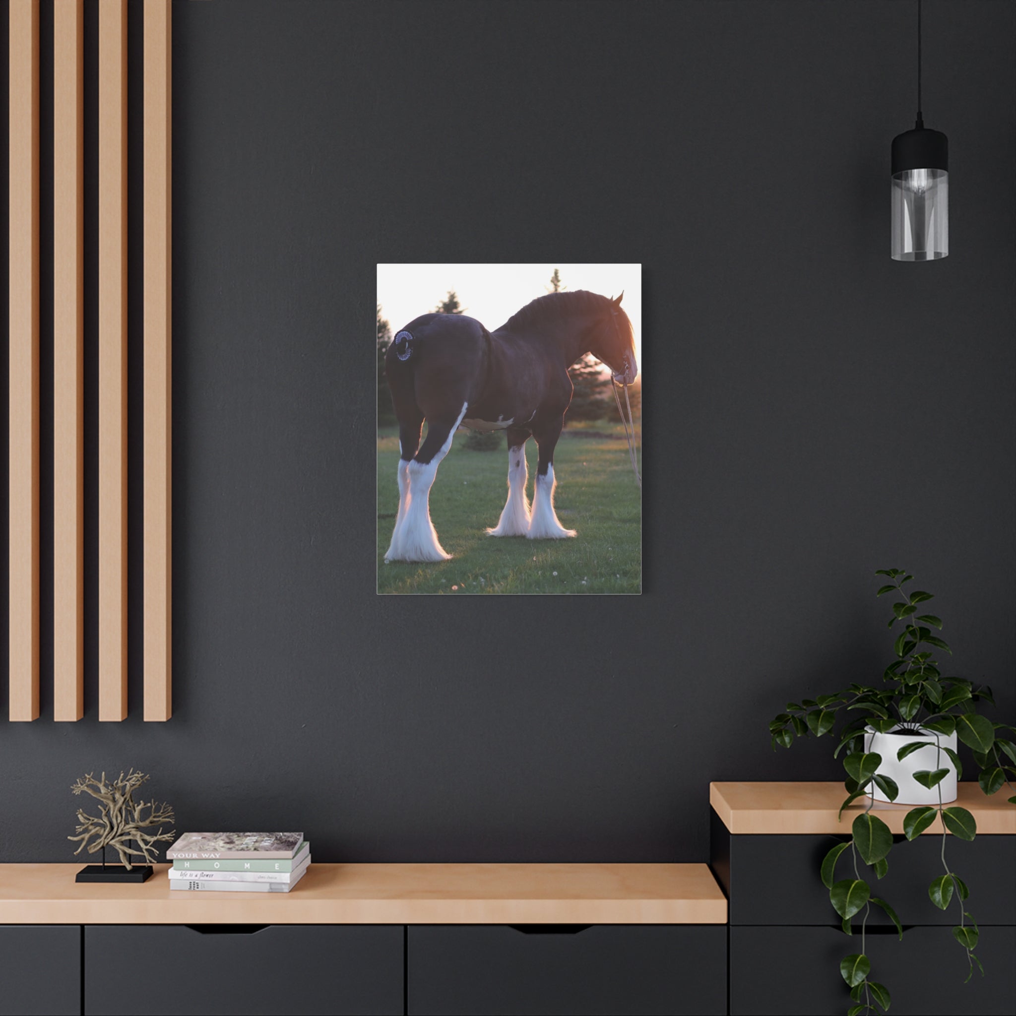 Clydesdale Horse Sunset Matte Canvas Print — Stretched Wall Art ("Print it your way")
