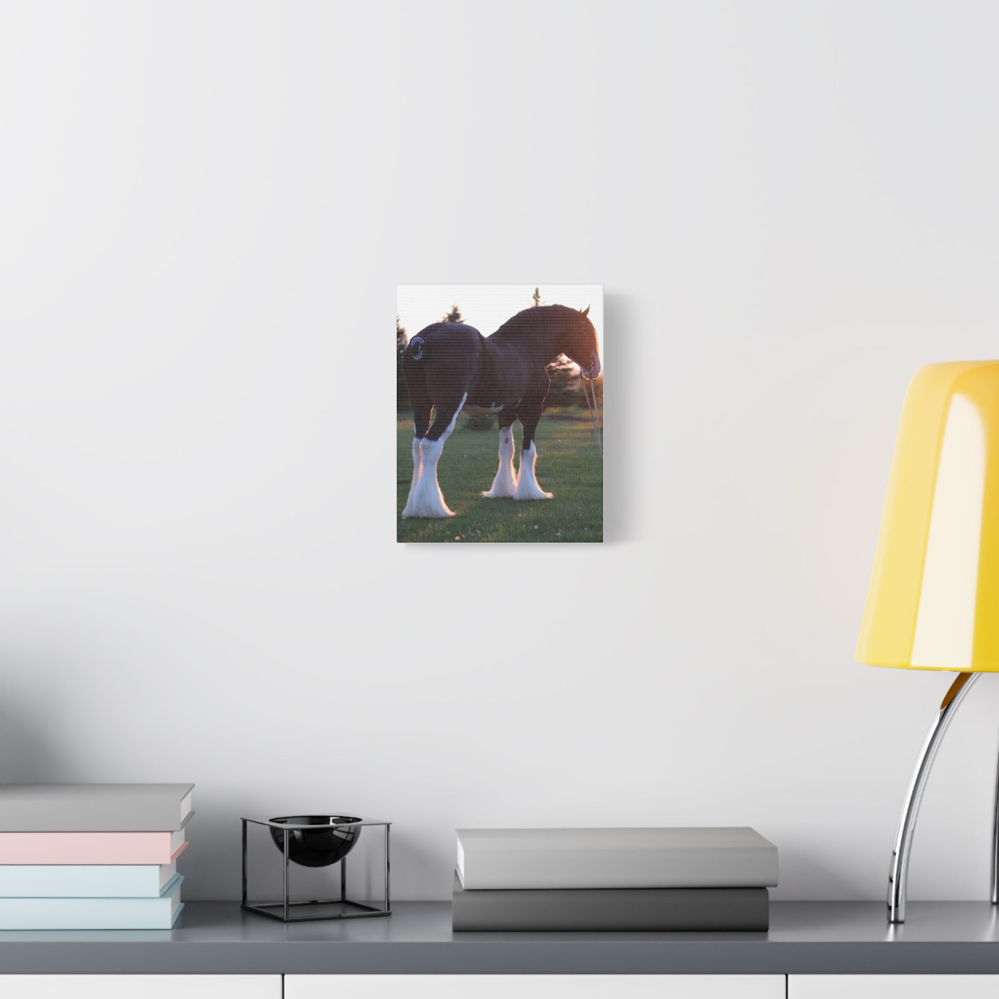Clydesdale Horse Sunset Matte Canvas Print — Stretched Wall Art ("Print it your way")