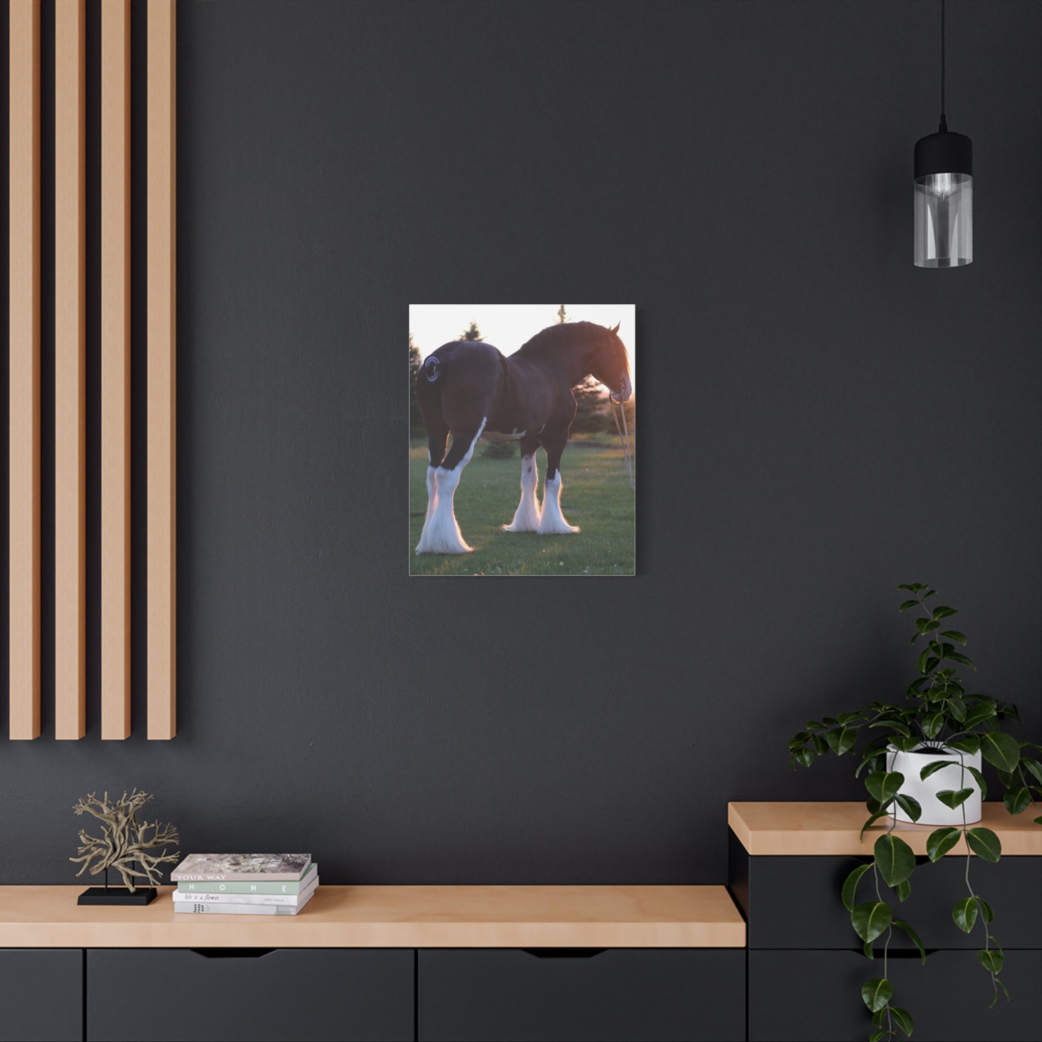Clydesdale Horse Sunset Matte Canvas Print — Stretched Wall Art ("Print it your way")