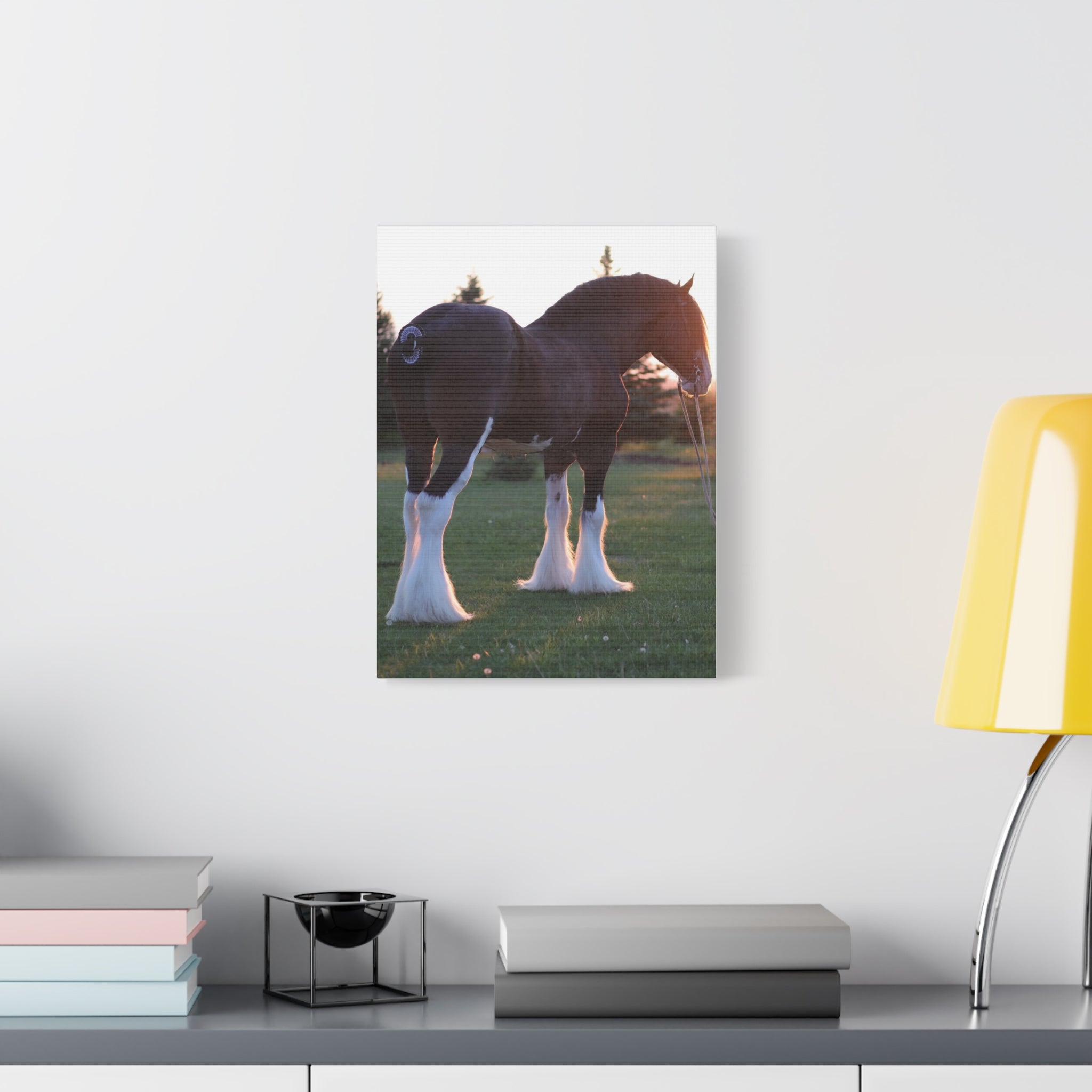 Clydesdale Horse Sunset Matte Canvas Print — Stretched Wall Art ("Print it your way")